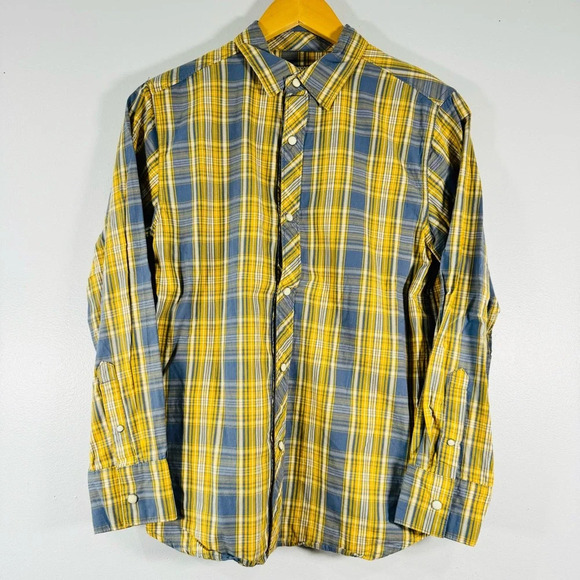 Vintage Lucky Brand Distinctive Western 100% Cotton Button Down Plaid Shirt - Picture 1 of 7